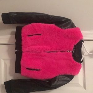 Girls pink faux leather jacket